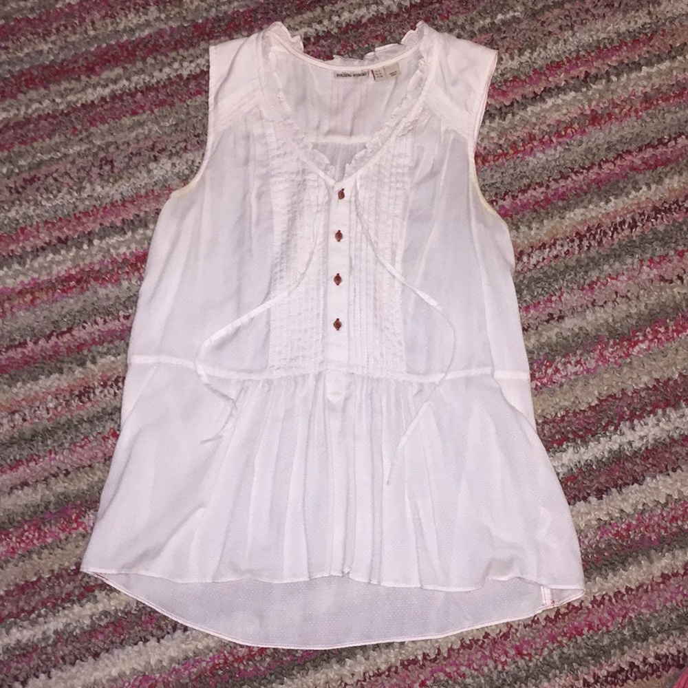 Anthro white Holding Horses Super Soft Tank EUC